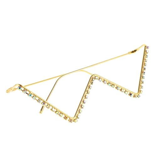 DIKACA Punk Brillengestell mit Strasssteinen Damen Halbkreis Dekorative Metallfassung Leicht für Party Festival Streetstyle Modisches Accessoire für Auffällige Outfits DIKACA Punk Brillengestell mit Strasssteinen Damen Halbkreis Dekorative Metallfassung Leicht für Party Festival Streetstyle Modisches Accessoire für Auffällige Outfits von DIKACA