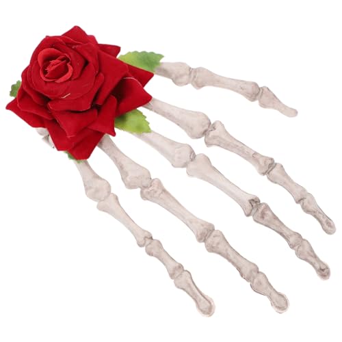 DIKACA Punk Schädel Haarnadel Dekor Großer Haarklammer Halloween Kostüm Accessoire für Frauen und Mädchen Langlebig Modisch von DIKACA