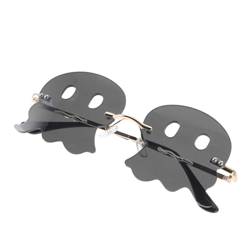 DIKACA Randlose Ghost Sonnenbrille mit Farbigem Metallrahmen Leichte Verzerrungsfreie Gläser Stylische Partybrille für Erwachsene Halloween Kostüm Zubehör Unisex Eyewear DIKACA Randlose Ghost Sonnenbrille mit Farbigem Metallrahmen Leichte Verzerrungsfreie Gläser Stylische Partybrille für Erwachsene Halloween Kostüm Zubehör Unisex Eyewear von DIKACA
