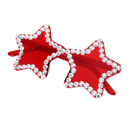 DIKACA Randlose Sternförmige Sonnenbrille in Leuchtendem Candy Farbverlauf Frameless Design für Trendige Teens Handverzierte Strasssteine Brille für Strand Party und Fotoshootings von DIKACA