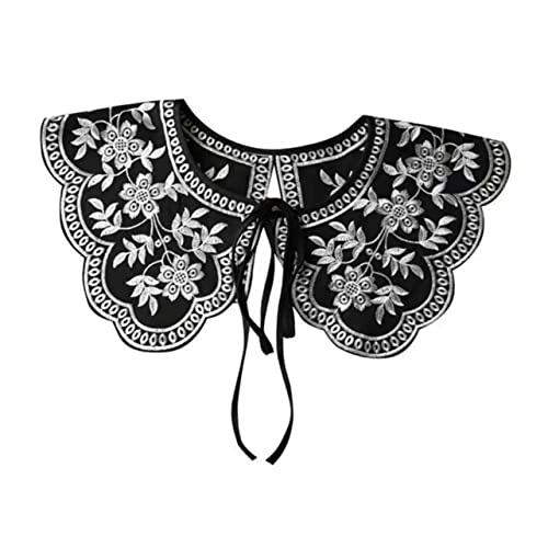 DIKACA Retro Bestickter Fake Kragen Damen Rundhals Halsschmuck Kleidung Dekoration Abnehmbar Passend für Sommerkleider Blusen Jacken Eleganter Look und Schutz vor von DIKACA