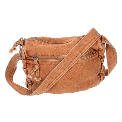 DIKACA Retro Canvas Crossbody Bag mit Reißverschluss Vielseitige Mehrfachfächer Leichte Jean Schultertasche für Alltag und Reisen Robust und Angenehm von DIKACA