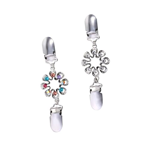 DIKACA Retro Cardigan Clips Teiliges aus Langlebigem Edelstahl und Legierung Modische Blumenform mit Strass Vielseitige Schal und Pullover Clips für Damen für Hochzeit Alltag und von DIKACA