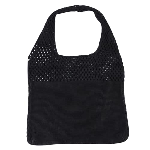 DIKACA Retro Große Kapazität Gestrickte Schultertasche Damen Vielseitige Umhängetasche Modische Handtasche Schwarz für Alltag und Freizeit von DIKACA