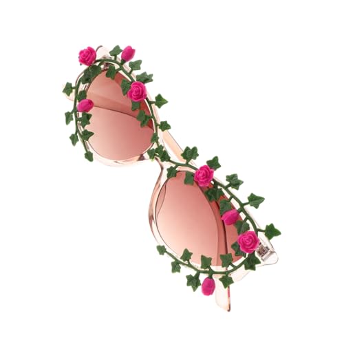 DIKACA Retro Sonnenbrille Damen Blumenform Uv Schutz Leichtes Pc Material Bunte Partybrille Sommerurlaub Strandaccessoire von DIKACA