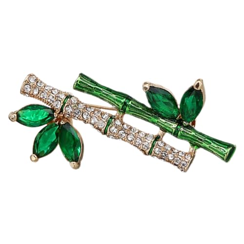 DIKACA Rhinestone Bamboo Brosche Pin Glänzend Verschleißfest Leicht Damen Schmuck Geschenk Mode Deko Für Alltag Party Feiertage von DIKACA