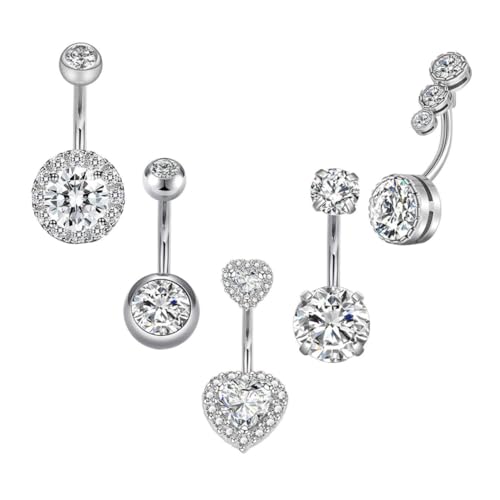 DIKACA Rhinestone Bauchnabelpiercing aus Edelstahl Teilig Langlebiger Nabelschmuck für Damen Hautfreundlich Modisches Bauchnabelring Körperschmuck für Party und Alltag von DIKACA
