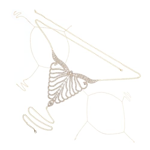 DIKACA Rhinestone Chain Schmuck für Frauen Verstellbare Glitzernde Strass Hüftkette Leichtes in Gold Modisches Accessoire für Party und Bikini outfits von DIKACA