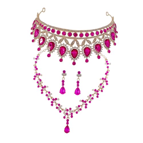 DIKACA Rhinestone Kristallkrone Schmuckset Damen Brautschmuck Hochzeit Party Halskette Ohrringe mit Krone für Frauen Hochwertiges Leichtes Material Langlebig und Elegant DIKACA Rhinestone Kristallkrone Schmuckset Damen Brautschmuck Hochzeit Party Halskette Ohrringe mit Krone für Frauen Hochwertiges Leichtes Material Langlebig und Elegant von DIKACA