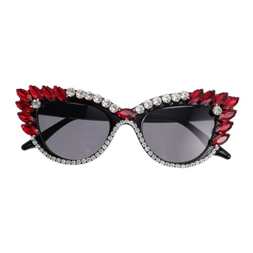 DIKACA Rhinestone Sonnenbrille Damen Modische PC sonnenbrille Leicht Strapazierfähig Partyaccessoire für Sommer Karneval Halloween Strand Geburtstag Freizeit von DIKACA