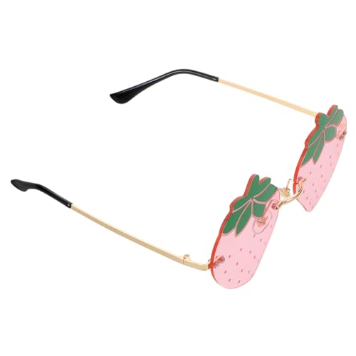 DIKACA Rimless Erdbeer Sonnenbrille für Damen Uv-schutz Sonnenbrille mit Hochtransparenten Gläsern Leichter Rahmenloser Party Outdoor-brille für Festivals Reisen und Alltag DIKACA Rimless Erdbeer Sonnenbrille für Damen Uv-schutz Sonnenbrille mit Hochtransparenten Gläsern Leichter Rahmenloser Party Outdoor-brille für Festivals Reisen und Alltag von DIKACA