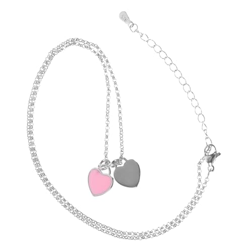 DIKACA Romantische Halskette mit Anhänger Verstellbar Weißgoldbeschichtetes Kupfer Valentinstag Schmuck für Damen Party und Alltagskette von DIKACA