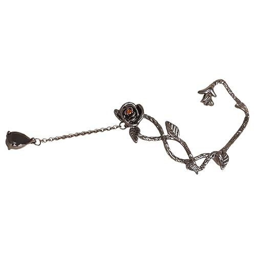 DIKACA Rosen Ohr Cuff Ohrringe für Frauen Vintage Ear Cuff Clip Design für Hochzeiten Partys und Besondere Anlässe Gefertigt und von DIKACA