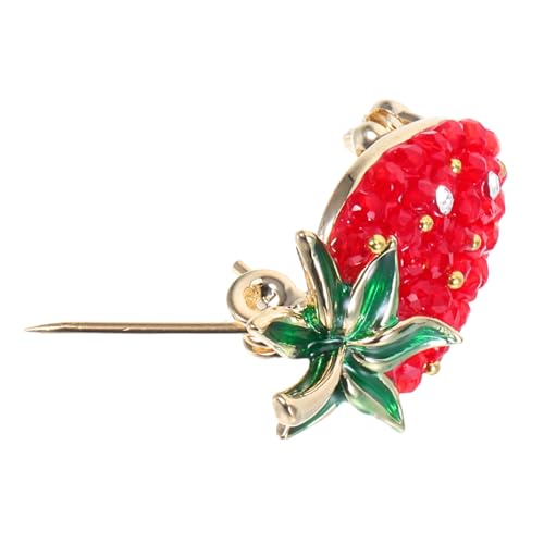 DIKACA Rote Erdbeer-brosche mit Künstlichen Kristallen Vielseitiger Mode-broschen-pin für Kleidung Taschen Rucksäcke Eleganter Anstecker für Frauen und Mädchen Minimalistisches Design von DIKACA