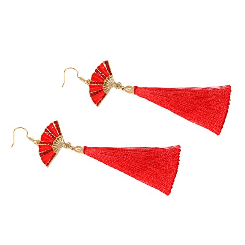 DIKACA Rote Quasten Ohrringe Damen Chinesischer Stil Festliche Ohrhänger für Neujahrsfeier Elegante Hitzebeständige Schmuckdekoration Passend zu Cheongsam DIKACA Rote Quasten Ohrringe Damen Chinesischer Stil Festliche Ohrhänger für Neujahrsfeier Elegante Hitzebeständige Schmuckdekoration Passend zu Cheongsam von DIKACA