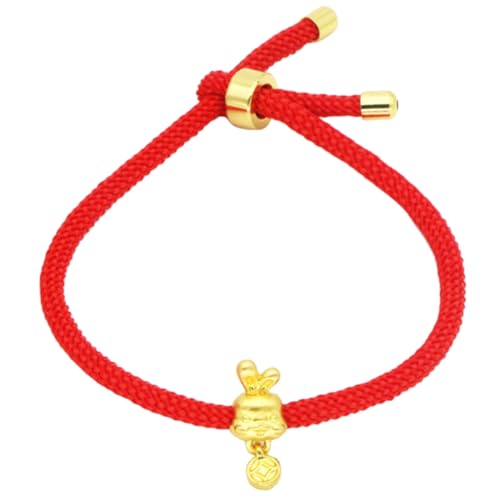 DIKACA Rotes Armband für Schutz mit Chinesischem Tierkreis hasenanhänger Handgefertigt Flexibles Rotes Seil Geeignet für Frauen Mädchen Geschenk zu Schulabschluss und Freundschaft von DIKACA