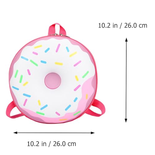 DIKACA Rucksack Mädchen Jungen Verstellbar Leichter Schulranzen Kindergarten Tasche Kompakt Modisch Rosa mit Donut Motiv für Alltag und Schule von DIKACA