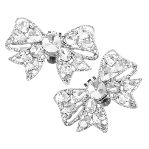 DIKACA Schleifen Schuhclips mit Funkelnden Strasssteinen Vielseitige Brautschuh Dekoration für Damen Passende Clips für High Heels und Flache Schuhe Luxuriöse Schuhschmuck Buckles von DIKACA