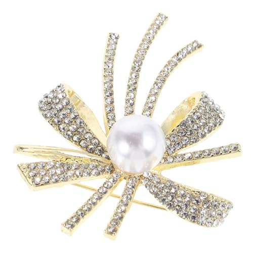 DIKACA Schleifenbrosche Kleidernadeln Perlenbroschen Für Damen Hutnadel Perlen Strassbrosche Schleifen Anstecker Für Rucksäcke Anstecknadel Für Kleider Brosche Für Damenkleider von DIKACA