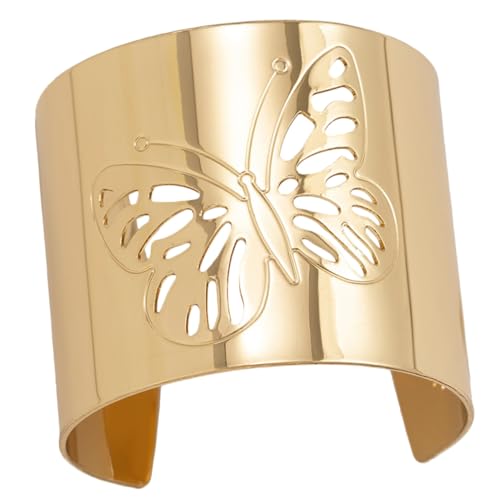 DIKACA Schlichte Geometrische Damen Armreif aus Robustem Eisen mit Filigranen Schmetterlings design Offener Manschette für Bequemen Sitz Geschenk für Frauen zu Besonderen Anlässen von DIKACA