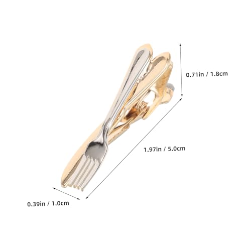 DIKACA Schmale Krawattenklammer Herren mit Einzigartigem Besteck Design und Messer Business Hochzeit Zubehör Zuverlässiger Halt Modisches Accessoire für Hemd und Anzug von DIKACA