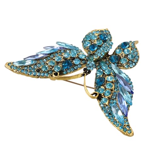 DIKACA Schmetterlings brosche mit Funkelnden Strasssteinen Modische Anstecknadel für Anzug Rucksack und Hut Langlebige Metalllegierung Elegante Kleidung Dekoration für Damen von DIKACA