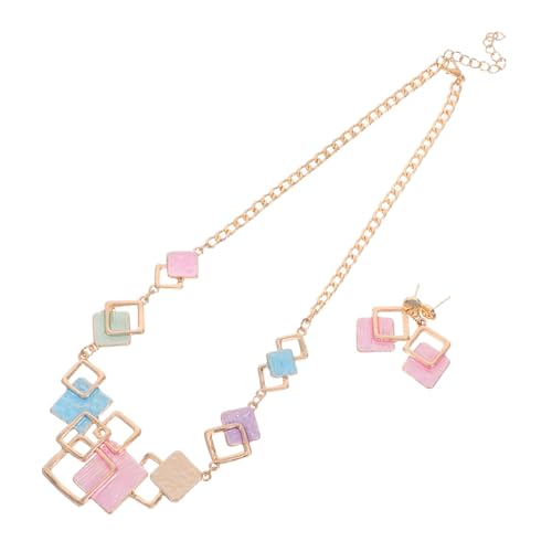 DIKACA Schmuckset In Bonbonfarben Schmuck Ohrringe Halskette Bunte Mehrlagige Halskette Bunter Schmuck Modeschmuck Bunte Für Frauen Ohrringe In Bonbonfarben von DIKACA
