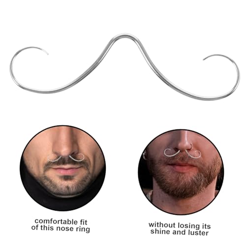 DIKACA Schnurrbart Septum Nasenring Körperpiercing Schmuck für Frauen Komfortabel Vielseitig Durchsichtig von DIKACA