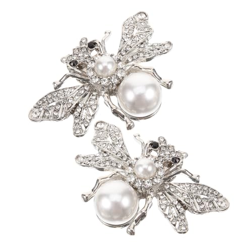 DIKACA Schuhclip Bienenform aus Robustem Zinklegierung Strass Schuhschmuck Abnehmbar für Damen Hochzeit Party Dekoration Passend zu High Heels und Verschiedenen Schuharten Weiß von DIKACA