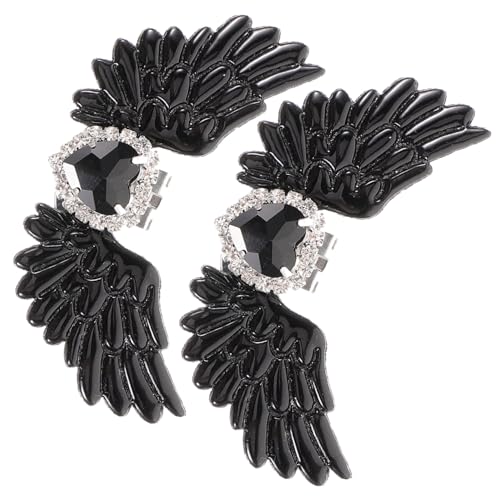 DIKACA Schuhclips mit Strass Herz und Engelsflügeln Dekorative Schuhschnallen Langlebige Leichte Metalllegierung Einfache Anbringung für Damen Hochzeit Gothic Stiefel Schmuck von DIKACA