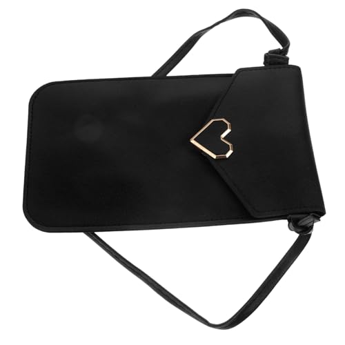 DIKACA Schwarze Crossbody Handytasche mit Transparentem Touchscreen Modische Umhängetasche mit Katzenohren dekor Leichte Smartphone tasche für Damen Vielseitig Tragbar für Alltag und von DIKACA