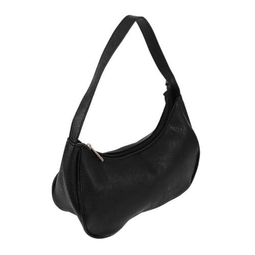 DIKACA Schwarze Damen Schultertasche Modisch Lässig Unterarmtasche mit Reißverschluss Kleine Handtasche für Alltag Party Shopping Geeignet für Frauen mit Praktischem Stauraum von DIKACA