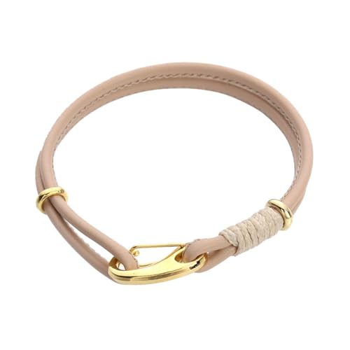 DIKACA Sheepskin Cord Bracelet Damen Armband Beige Verstellbare Handkette mit Lobsterverschluss Einfaches Design DIY Modeschmuck für Alltag Party und Geschenk für Mädchen und Frauen von DIKACA
