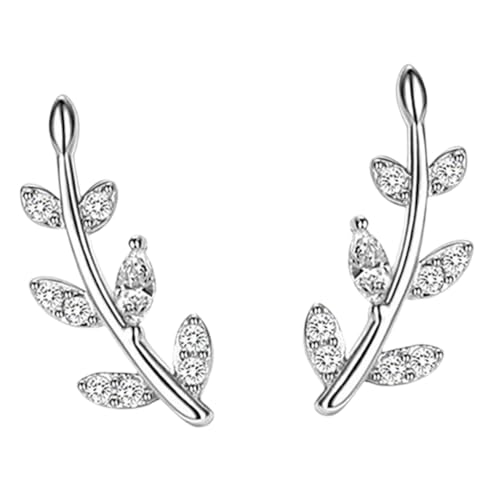 DIKACA Silber Ohrstecker Damen Ohrkletterer Ohrringe Leicht Elegant Allergikerfreundlich Alltagsschmuck für Frauen und Mädchen von DIKACA