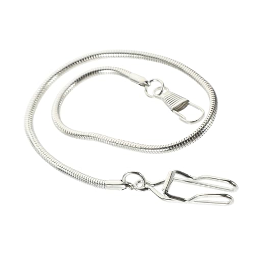 DIKACA Silberne Metallkette für Taschenuhr Langlebige Legierung Retro Design Robuste Uhrenkette für Herren und Damen Zubehör für Taschenuhrhalterung und Schmuckherstellung von DIKACA