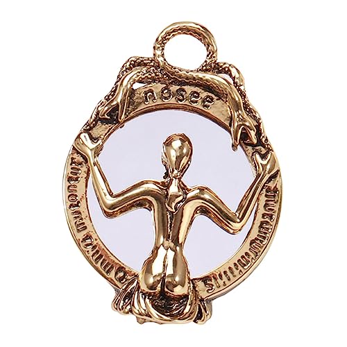 DIKACA Skelett Brosche Damen Schmuck Punk Vintage Anstecknadel mit Spiegel Design Goldfarbene Modische Kleidung Deko für Kostüm Schal Jeans Leicht und Kreativ von DIKACA