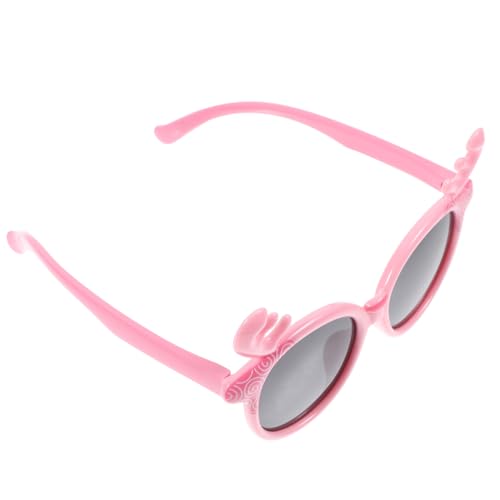 DIKACA Sonnenbrille Cartoon Hirschgeweih Verstellbar Leicht Uv Schutz Partybrille für Mädchen Modisch Süß Rosa Rahmen Schwarz Graue Gläser von DIKACA