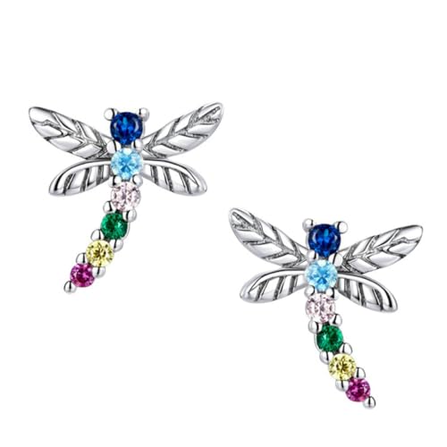 DIKACA Sterlingsilber Libelle Ohrstecker mit Buntem Zirkonia Modische Insekten Ohrringe für Damen Leichte Schmuckstücke für Alltag und Party DIKACA Sterlingsilber Libelle Ohrstecker mit Buntem Zirkonia Modische Insekten Ohrringe für Damen Leichte Schmuckstücke für Alltag und Party von DIKACA