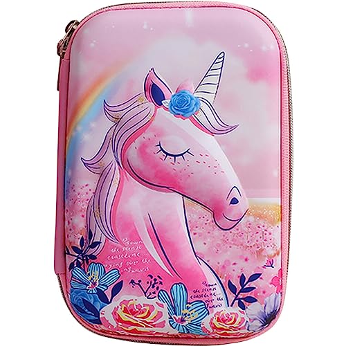 DIKACA Münze Federmäppchen Für Kinder Einhorn-stifttasche Büro-schreibwarentasche Einhorn-federmäppchen Make-up-etui Anti-Schock-federmäppchen Lieferungen Mädchen Bleistift Eva von DIKACA