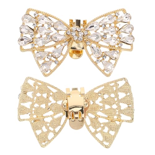 DIKACA Strass Schleifen Schuhclips für Damen Abnehmbare Brautschuh Schnallen mit Funkelnden Alloy kristallen Elegante Schuhschmuck accessoires für Hochzeit Party und Festliche Anlässe von DIKACA