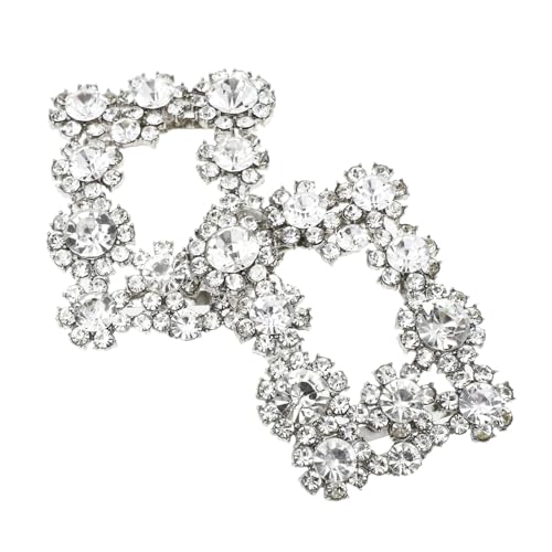 DIKACA Strass Schuhschnallen für Damen Glänzende Quadratische DIY Schuhclips Dekorative und Langlebige Schuhdekoration mit Funkelnden Kristallen Sicher und Einfach Anzubringen von DIKACA