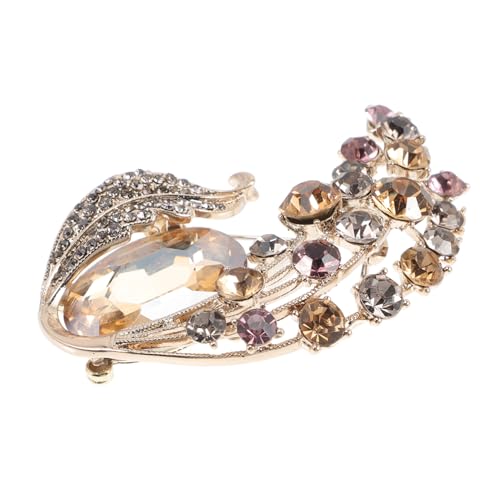 DIKACA Strassbrosche Damen Anstecknadel Champagner funkelnde Broschennadel für Jacken Mäntel Pullover und Schals Funkelnde Vintage Schmucknadel für Besondere Anlässe und Alltag von DIKACA