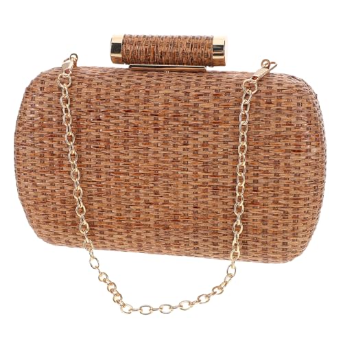 DIKACA Straw Purse Clutch Damen Sommer Strandtasche Geflochtene Schultertasche Handgefertigt Vintage Wicker Crossbody Bag Für Party Hochzeit Alltag von DIKACA
