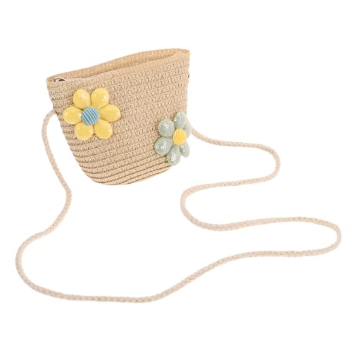DIKACA Strohtasche Handtasche Mini Umhängetasche Niedlich Leicht Langlebig Pflegeleicht Schultertasche Mädchen Modisch Praktisch Kleine Crossbody Tasche von DIKACA
