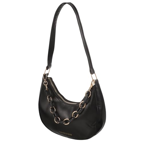 DIKACA Stylische Crossbody Bag Damen Einzelschultertasche Retro Chic Alltag Strand Party Tasche Schwarz von DIKACA