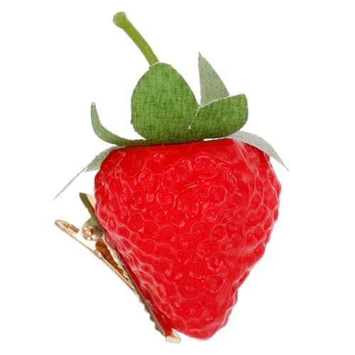 DIKACA Süße Erdbeer haarspange mit Realistischem Design Kleines Leichtes Haaraccessoire für Mädchen und Frauen Auffälliger Haarschmuck für Alltag und Besondere Anlässe von DIKACA