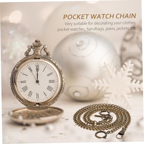 DIKACA Taschenuhrenkette Metallkette mit O Ring Antik Bronzefarben Dekorative Kleidungskette für Westen Formelle Accessoires Herren und Damen Vintage uhrenschmuck von DIKACA