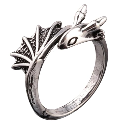 DIKACA Titan Edelstahl Herren Ring Drachen Design Retro Stil Verstellbar Goth Schmuck für Alltag Club Cosplay Party Geschenk DIKACA Titan Edelstahl Herren Ring Drachen Design Retro Stil Verstellbar Goth Schmuck für Alltag Club Cosplay Party Geschenk von DIKACA