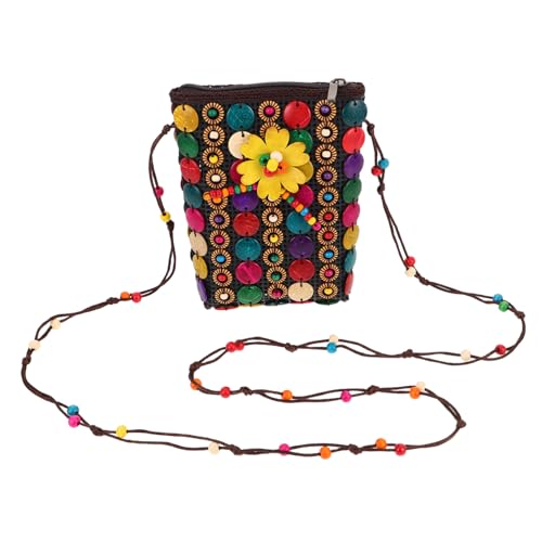 DIKACA Tragen Sie Jeden Tag Perlen Kokosnuss Partys Casual Tägliche Vorräte Taschen Frauen Boho Mit Artikeln Crossbody Kleine Reise Festivals Sommer Tasche Beutel Stil Handgefertigt von DIKACA