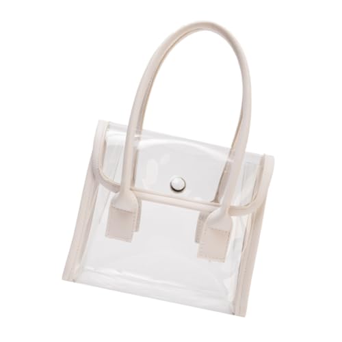 DIKACA Transparente Damen Handtasche Jelly Bag aus PVC Modische Klare Umhängetasche Vielseitige Transparente Tote Bag für Alltag Büro und Freizeit Leichte Jelly Tote für Frauen von DIKACA